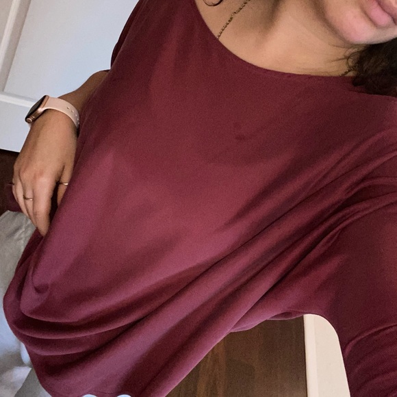 Silence and noise red scoop neck top - Picture 2 of 3